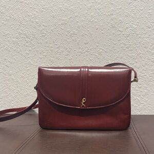 Elegant Roberta Burgundy Leather Shoulder Bag